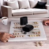 Marble Backgammon Board Game Handmade 16 Inches White Board Design for Adults, Ideal Marble Game Set for Home Décor.