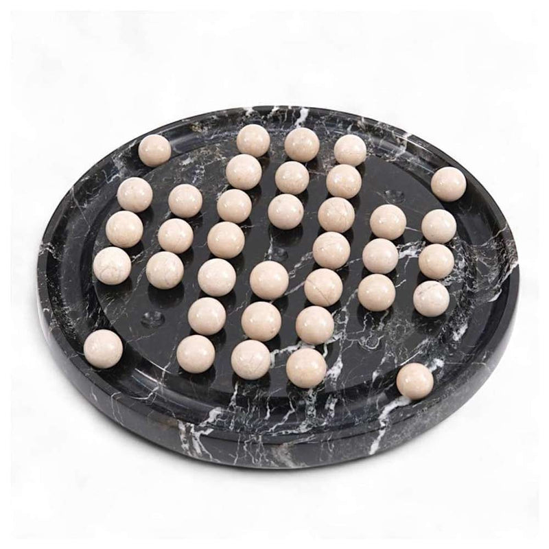 Marble Peg Solitaire Board Game – Single Player 10" Board Game for Adult