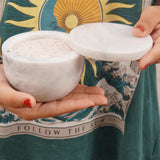 Marble Salt Cellar with Lid - 4" Natural Stone Box for Salt, Sugar & Spices | Magnetic Swivel Top