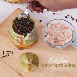 Marble Salt Cellar with Lid & Spoon - 3" Handmade Spice & Sugar Jar | Earthen Crafts