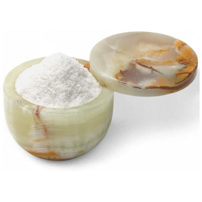 Marble Salt Cellar with Lid - 4" Natural Stone Box for Salt, Sugar & Spices | Magnetic Swivel Top