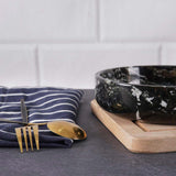 Marble Serving Bowl - Natural Stone Fruit Bowl in 8" for Kitchen, Dining Table, Entryway & Home Décor | Earthen Crafts