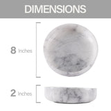 Marble Serving Bowl - Natural Stone Fruit Bowl in 8" for Kitchen, Dining Table, Entryway & Home Décor | Earthen Crafts