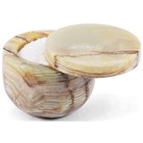 Marble Salt Cellar with Magnetic Swivel Lid - 3" Handmade Salt, Sugar & Spice Storage Container for Kitchen Counter