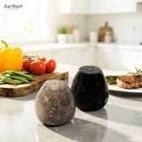 Marble Salt and Pepper Shakers Set – Natural Stone Egg Shape Salt and Pepper Set for Kitchen Table