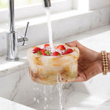 Marble Berry Bowl 5.5" Decorative Round Stone Fruit Storage Container with Holes for Kitchen & Table Decor