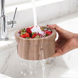Marble Berry Bowl 5.5" Decorative Round Stone Fruit Storage Container with Holes for Kitchen & Table Decor