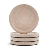 Marble Coasters Set of 4 - Drink Coasters for Coffee, Wine & Beer | Natural Stone Coasters for Kitchen & Office Table