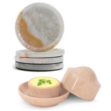 Earthen Crafts Marble Coasters Set of 4 White Onyx & 3