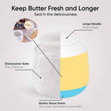 Marble Butter Keeper 4.25" - French Butter Crock for Home & Kitchen Countertop Storage | Earthen Crafts
