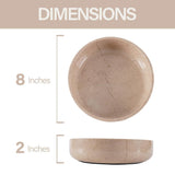 Marble Serving Bowl - Natural Stone Fruit Bowl in 8" for Kitchen, Dining Table, Entryway & Home Décor | Earthen Crafts