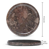 Marble Coasters Set of 4 - Drink Coasters for Coffee, Wine & Beer | Natural Stone Coasters for Kitchen & Office Table