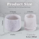 Marble Butter Keeper 4.25" - French Butter Crock for Home & Kitchen Countertop Storage | Earthen Crafts