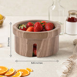 Marble Berry Bowl 5.5" Decorative Round Stone Fruit Storage Container with Holes for Kitchen & Table Decor