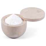 Marble Salt Cellar with Lid - 4" Natural Stone Box for Salt, Sugar & Spices | Magnetic Swivel Top