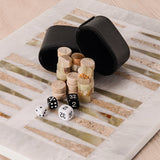 Marble Backgammon Board Game Handmade 16 Inches White Board Design for Adults, Ideal Marble Game Set for Home Décor.