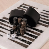 Marble Backgammon Board Game Handmade 16 Inches White Board Design for Adults, Ideal Marble Game Set for Home Décor.