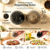Marble Salt and Pepper Shakers Set – Natural Stone Egg Shape Salt and Pepper Set for Kitchen Table