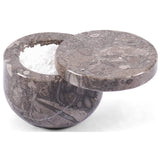 Marble Salt Cellar with Magnetic Swivel Lid - 3" Handmade Salt, Sugar & Spice Storage Container for Kitchen Counter