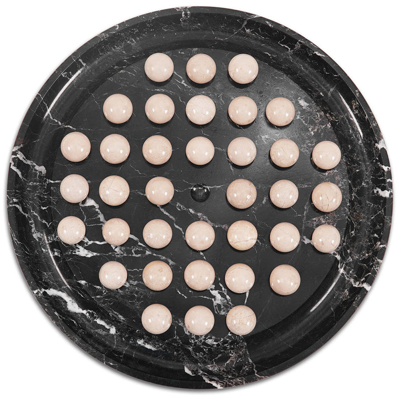 Marble Peg Solitaire Board Game – Single Player 10" Board Game for Adult