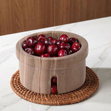 Marble Berry Bowl 5.5" Decorative Round Stone Fruit Storage Container with Holes for Kitchen & Table Decor