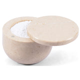 Marble Salt Cellar with Magnetic Swivel Lid - 3" Handmade Salt, Sugar & Spice Storage Container for Kitchen Counter