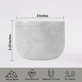 Marble Salt Cellar with Magnetic Swivel Lid - 3" Handmade Salt, Sugar & Spice Container for Kitchen Counter