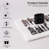 Marble Backgammon Board Game Handmade 16 Inches White Board Design for Adults, Ideal Marble Game Set for Home Décor.