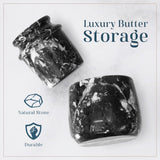 Marble Butter Keeper 4.25" - French Butter Crock for Home & Kitchen Countertop Storage | Earthen Crafts