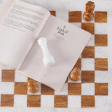 Marble 15" Inches Chess Set White & Red Chess Board with Storage Box Extra Queen