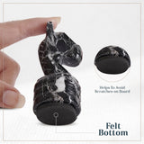 Marble 15" Inches Chess Set Black Zebra & Oceanic Chess Board with Storage Box Extra Queen