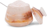 Marble Salt Cellar with Lid & Spoon - 3" Handmade Spice & Sugar Jar | Earthen Crafts