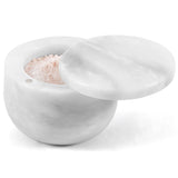 Marble Salt Cellar with Magnetic Swivel Lid - 3" Handmade Salt, Sugar & Spice Storage Container for Kitchen Counter