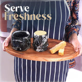 Marble Butter Keeper 4.25" - French Butter Crock for Home & Kitchen Countertop Storage | Earthen Crafts