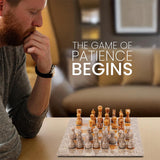 Marble 15" Inches Chess Set Oceanic & Red Chess Board with Storage Box Extra Queen