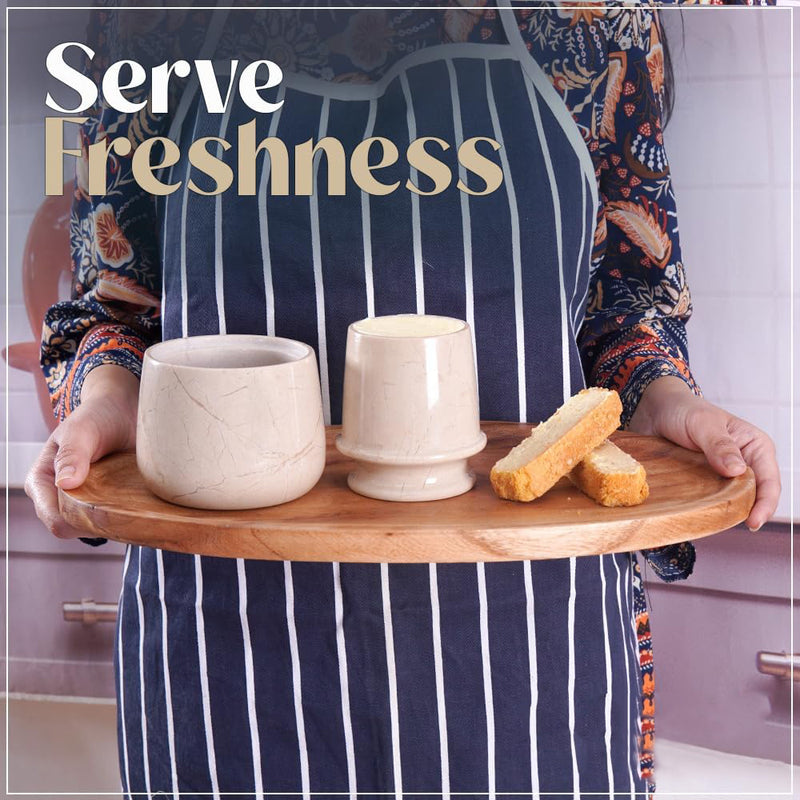 Marble Butter Keeper 4.25" - French Butter Crock for Home & Kitchen Countertop Storage | Earthen Crafts