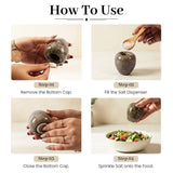 Marble Salt and Pepper Shakers Set – Natural Stone Egg Shape Salt and Pepper Set for Kitchen Table