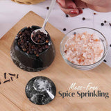 Marble Salt Cellar with Lid & Spoon - 3" Handmade Spice & Sugar Jar | Earthen Crafts