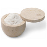 Marble Salt Cellar with Lid - 4" Natural Stone Box for Salt, Sugar & Spices | Magnetic Swivel Top