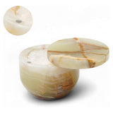 Marble Salt Cellar with Magnetic Swivel Lid - 3" Handmade Salt, Sugar & Spice Container for Kitchen Counter
