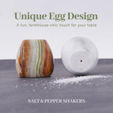 Marble Salt and Pepper Shakers Set of 2 for Kitchen Countertop - Marble Seasoning Holder Set | Earthen Crafts