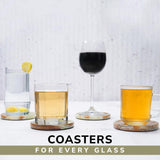 Marble Coasters Set of 4 - Drink Coasters for Coffee, Wine & Beer | Natural Stone Coasters for Kitchen & Office Table