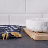Marble Serving Bowl - Natural Stone Fruit Bowl in 8" for Kitchen, Dining Table, Entryway & Home Décor | Earthen Crafts