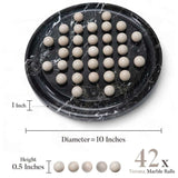 Black marble tray with 42 Verona marble balls, showing measurements and ball diameter.