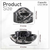 Marble butter crock size guide with measurements and capacity.