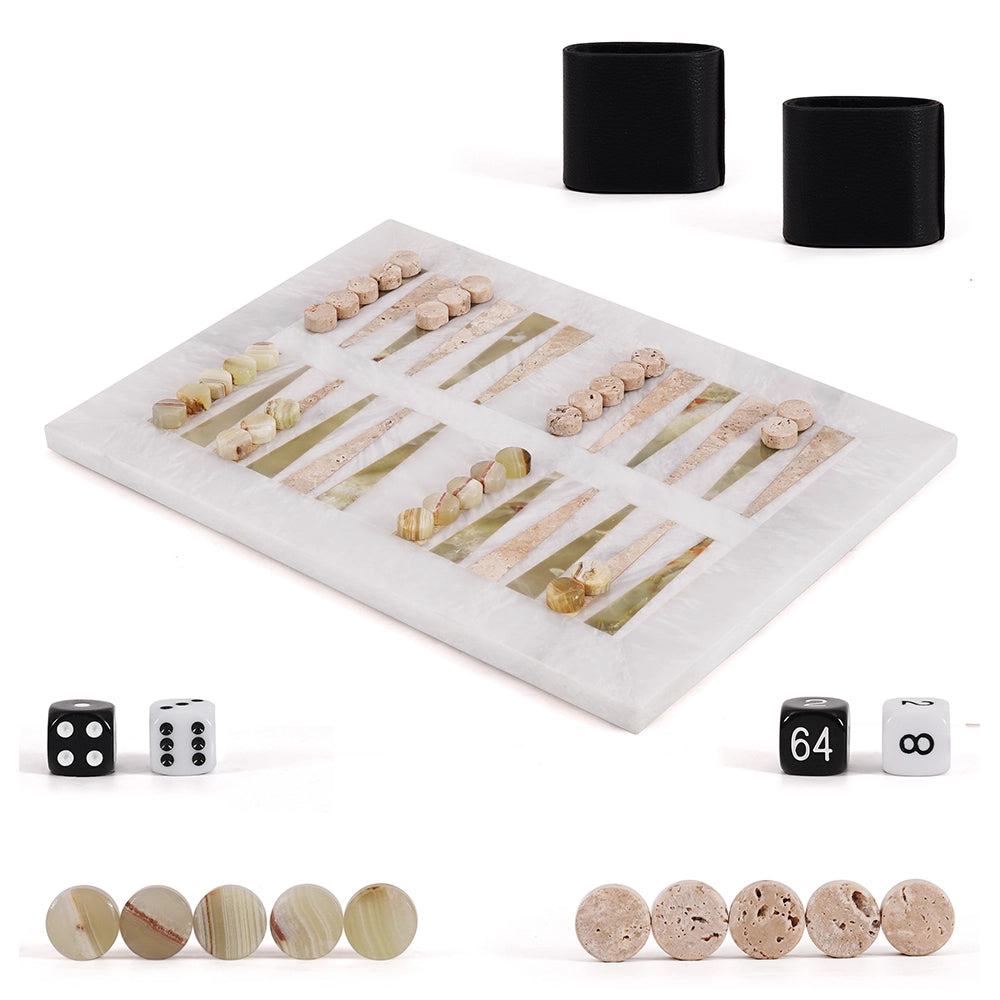 BACKGAMMON SET GIOCO da Tavolo Scolpito in Marmo Sculpted Boad Game BACKGAMMON SET GIOCO da Tavolo Scolpito in Marmo Sculpted Boad Game