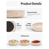 Natural marble bowls with felt bottom, wider opening, and multipurpose use.