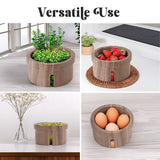 Marble Berry Bowl 5.5" Decorative Round Stone Fruit Storage Container with Holes for Kitchen & Table Decor