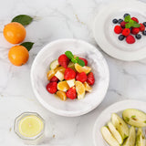 Earthen Crafts Marble Serving Bowl 8" White & Salt and Pepper Shakers 2.3" Black & White, Natural Stone Fruit Bowl for Counter Décor with Set of 2 Spice Containers, Seasoning Shaker Jars for Kitchen.