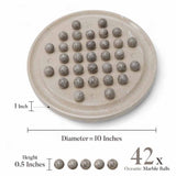 Round concrete surface with 42 oceanic marble balls, labeled with measurements and quantity.